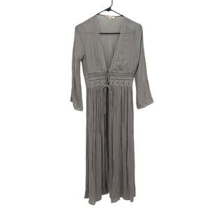 Whimsigoth Fairy‎ Sheer Maxi Layering Duster S Open Front Lace Boho Romantic